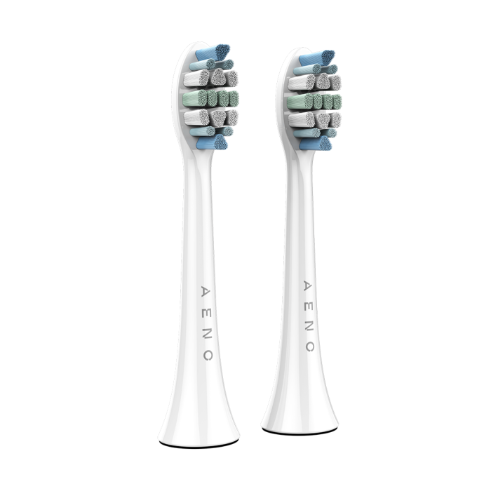AENO Replacement toothbrush heads White Dupont bristles 2pcs in set for ADB0003/ADB0005 and ADB0004/ADB0006