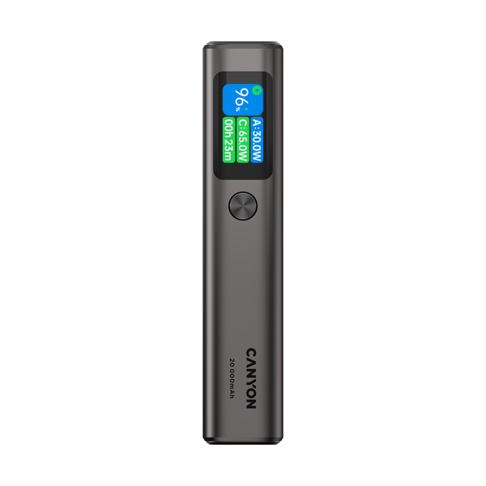CANYON power bank OnPower 230 TFT 20000 mAh PD130W Dark Grey