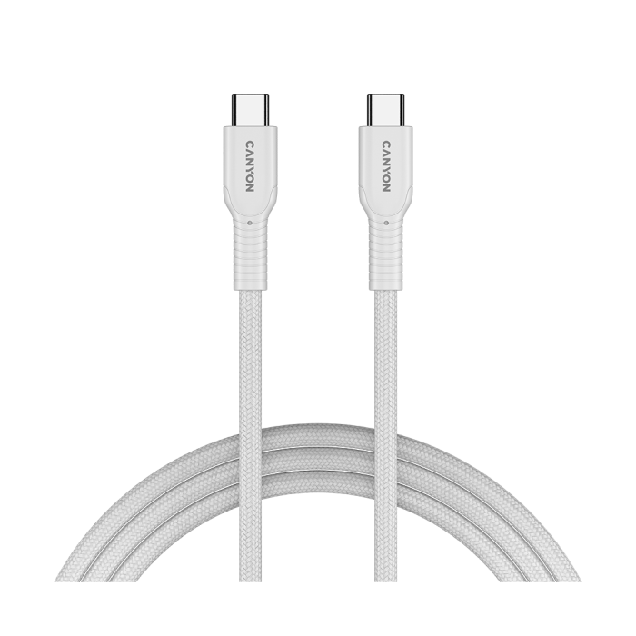 CANYON cable OnWire 60CL C-C 60W COLOR Braided 1m White