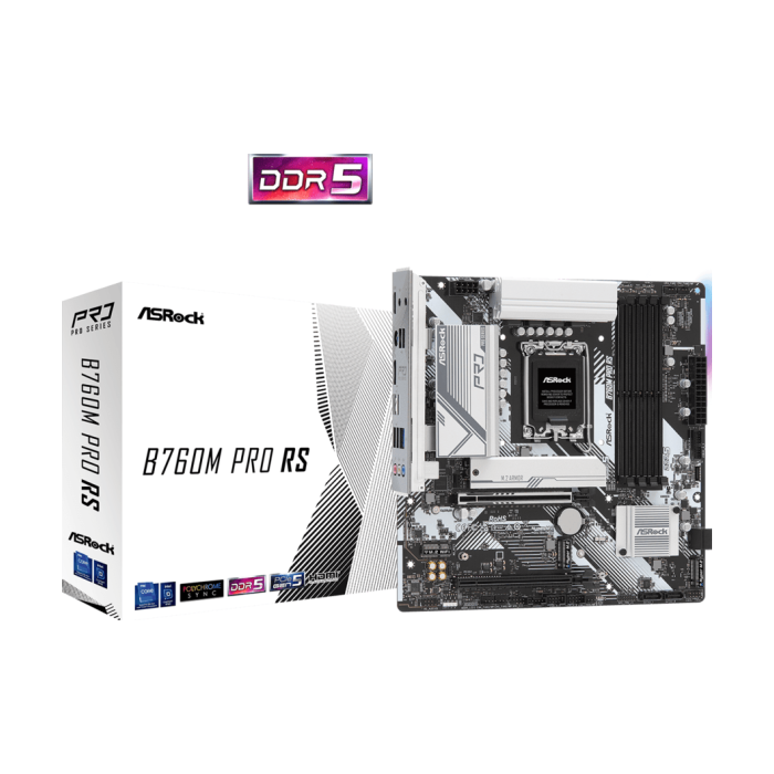 ASROCK MB B760M PRO RSIntel B760, LGA1700, 4xDDR53xM.2, 4xSATA, RAID, HDMI, DP, mATX