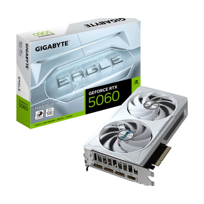 Gigabyte VGA 5060 Eagle OC ICE 8GB, GDDR7, 128-bit, 3x DP, 1x HDMI, Bijela