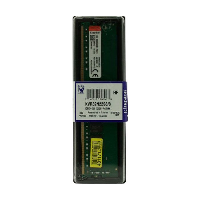 Kingston DRAM 8GB 3200MT/s DDR4 Non-ECC CL22 DIMM 1Rx8