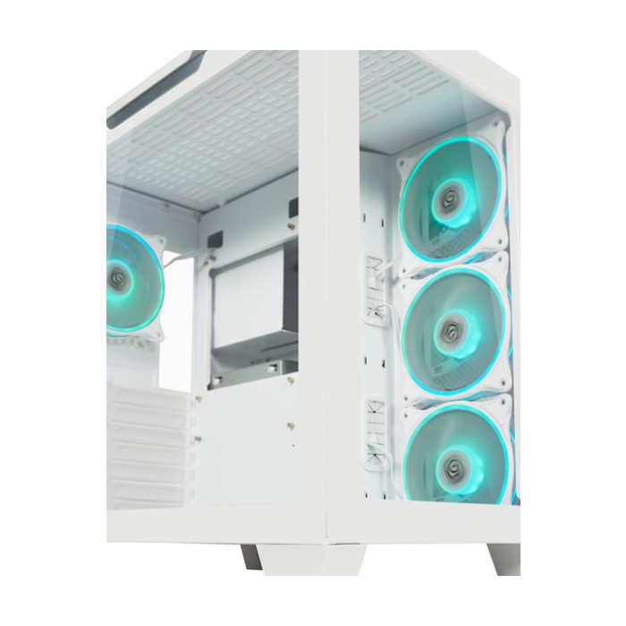 LC-Power Case Gaming 807W Midi-ATX, white, HD Audio, 4x 120mm ARGB fan, 1x USB-C
