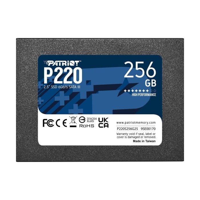 Patriot SSD 256GB 2.5", P220up to R/W: 550/500 MB/s