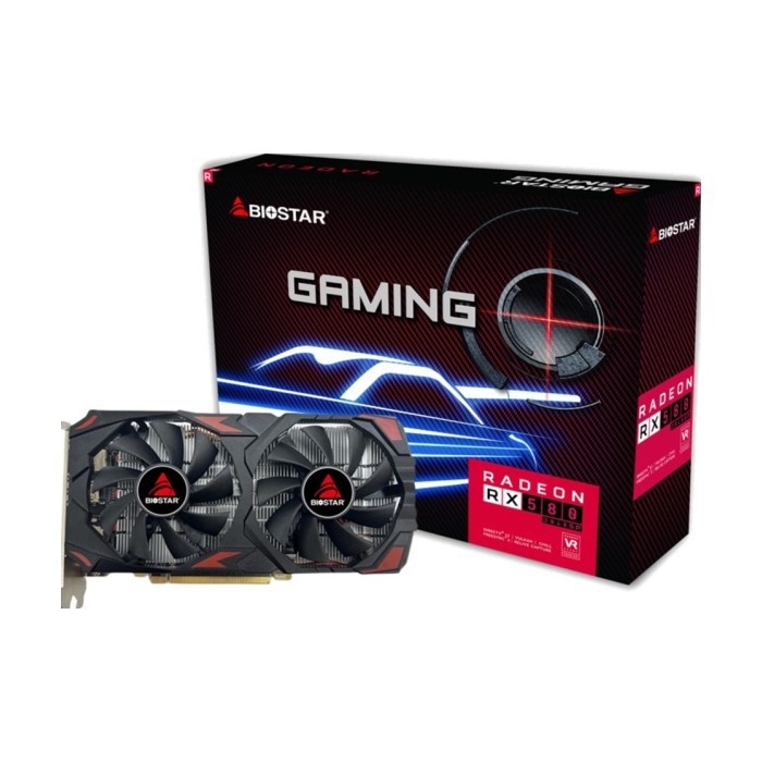 BIOSTAR VGA RX 580 8GB 8GB GDDR5, 256-bit 2048SP 1x DVI, 3x DP, 1xHDMI