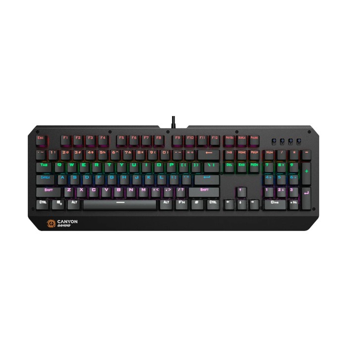 CANYON Hazard GK-6 Wired multimedia gaming keyboard with lighting effect 108pcs rainbow LED Numbers 104keys
