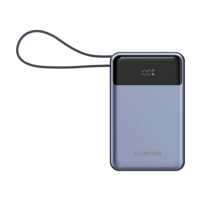 CANYON power bank OnPower 600 built-in cable 20000 mAh PD65W Dark Grey