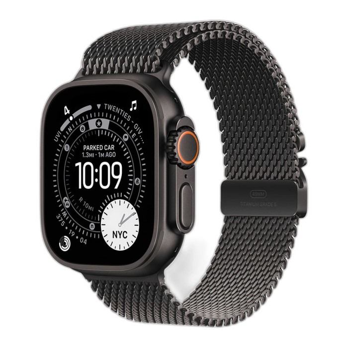 Apple Watch Ultra 3 Cellular 49mm Black Titanium Case with Black Titanium Milanese Loop -