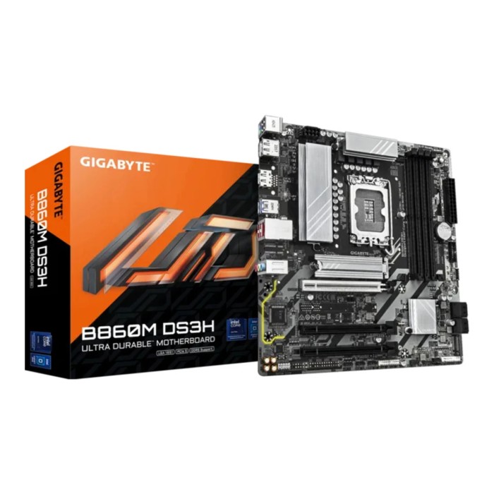 Gigabyte MB B860 DS3H LGA1851;4xDDR5; 2xM.2; 4xSATA 8xUSB; 1xHDMI, 2xDP; USB Type-C, mATX;