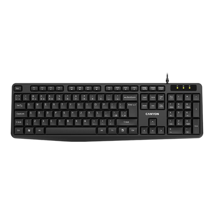 CANYON keyboard KB-1 EN/AD Wired Black CANYON keyboard KB-1 EN/AD Wired Black