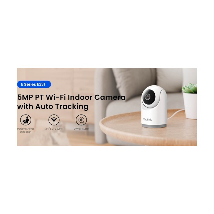 Reolink IP Kamera E serija E331, 5MP, Noćni vid 12m, Dvosmjerna komunikacija, PAN/TILT