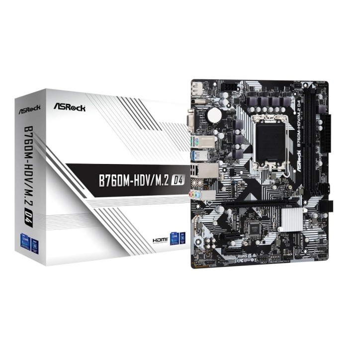 ASROCK MB B760M-HDV/M.2LGA1700, 2xDDR4, 2xM.2, 4xSATARAID, HDMI, DP, mATX