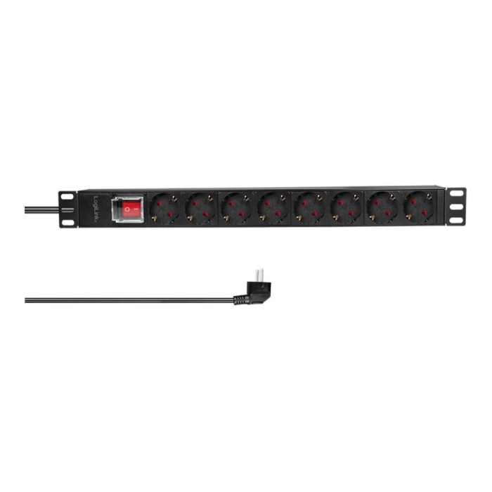 LogiLink napojni panel 19" PDU 1U 8xSchuko PDU8C01