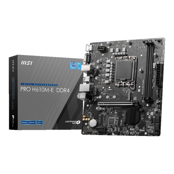 MSI PRO H610M-E DDR4 Micro-ATX Socket 1700 Dual Channel DDR4 3200OCMHz 1x PCIe x16 slots