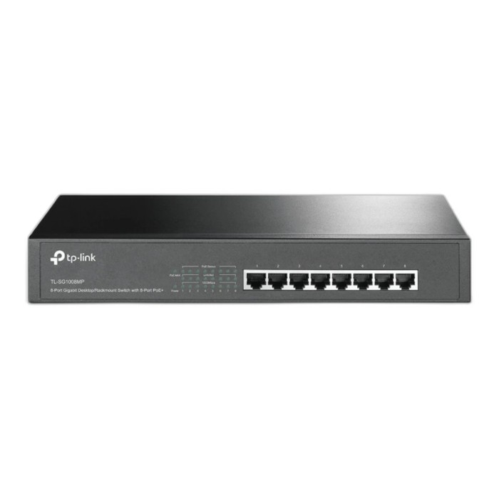 TP-Link 8-Port Gigabit PoE+ Switch 8 Gigabit RJ45 Ports 802.3at/af 126W PoE Power 1U 13-inch TP-Link 8-Port Gigabit PoE+ Switch 8 Gigabit RJ45 Ports 802.3at/af 126W PoE Power 1U 13-inch