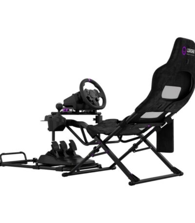 LORGAR FLEX RAF1 Sim Racing Cockpit Advanced Foldable 150x72x113 cm-playing 38x72x126cm-folded Black