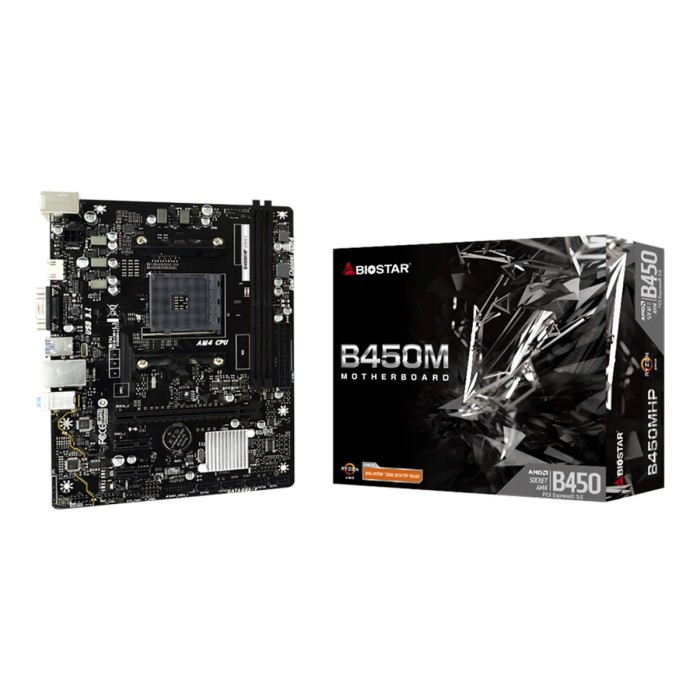 BIOSTAR MB B450 AM4 2 x DDR4 4 x SATA II 1 x VGA Port