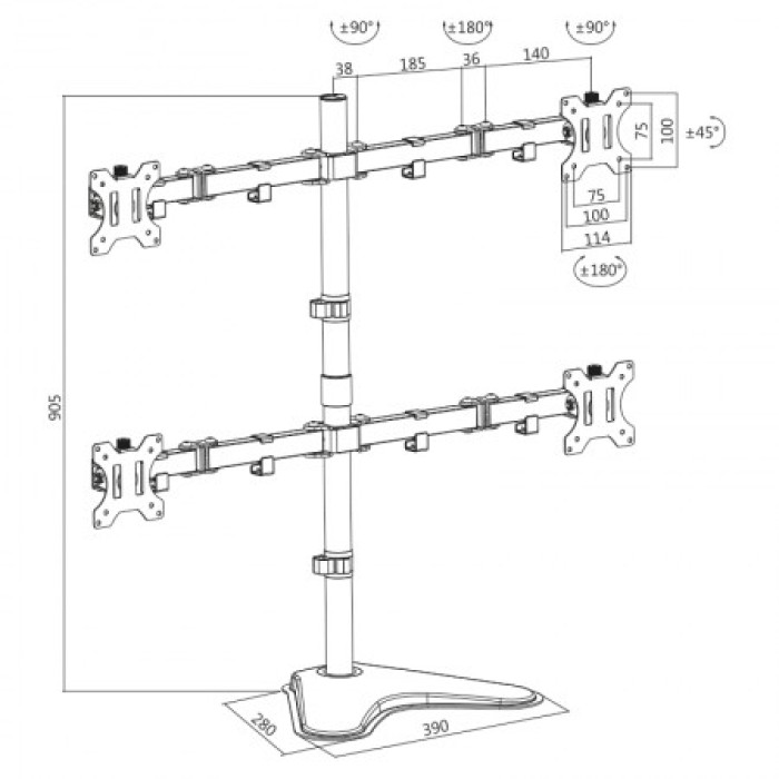 Logilink nosač za četiri monitora BP0046
