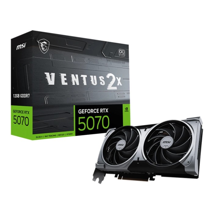 MSI Video Card Nvidia GeForce RTX 5070 12G VENTUS 2X OC 12GB GDDR7/192bit PCI-E Gen5