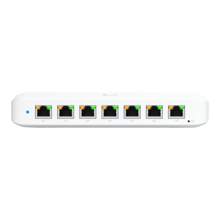 Ubiquiti USW-Ultra-210W-EU compact Layer 2 8-port GbE PoE switch with versatile mounting options 7x GbE